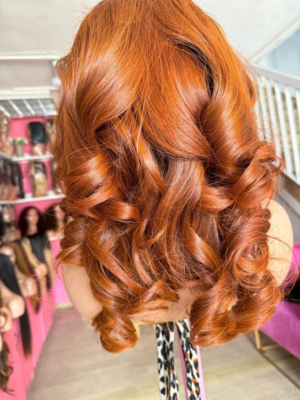 Vietnam Single Donor Burnt Orange Wavy Wig